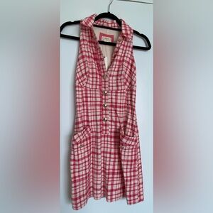 Maeve Pink and White Mini Dress